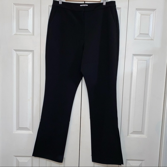 NEW Good American Executive Flared Leg With Side Slit Hem Black Dress Pants NWT - Picture 9 of 15